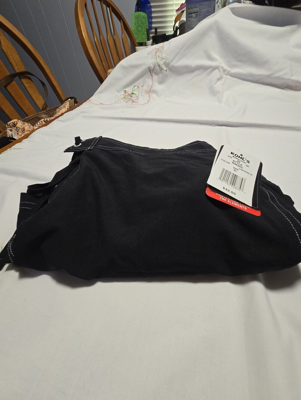 Black Shorts with Contrast Stitching